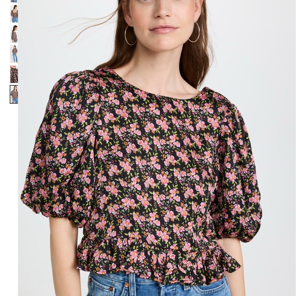byTiMo NWT Bubble Satin Top
Bubble Floral Puff Sleeve blouse feminine cottage